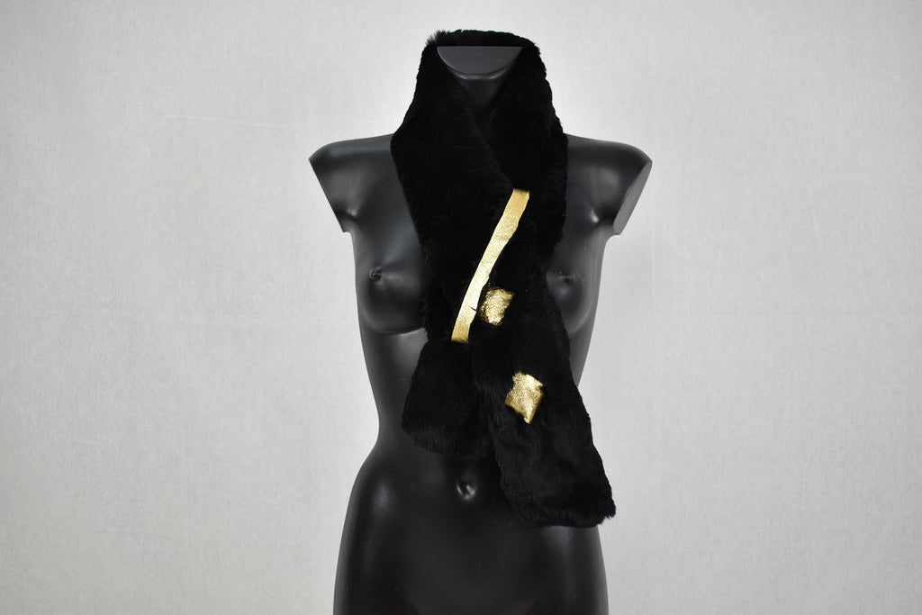 Real Fur scarf | Sheepskin with rex rabbit Fur Scarf | Fur Collar|  Women Fur Accessories