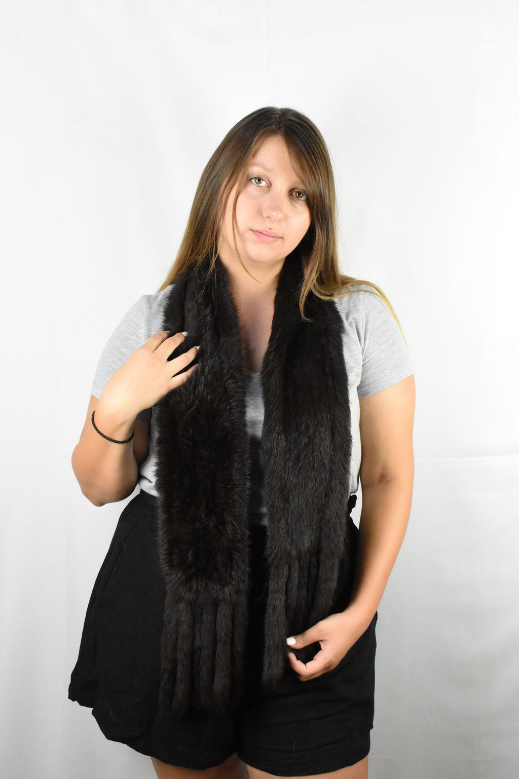 Real Fur Scarf | Rabbit Shawl | women Fur Scarf |