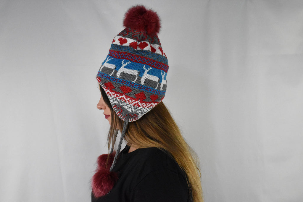 Winter Hats | Women Beanie | Hat With Pom Pom | Fur Pom Pom Hat For Women | Gift For Her
