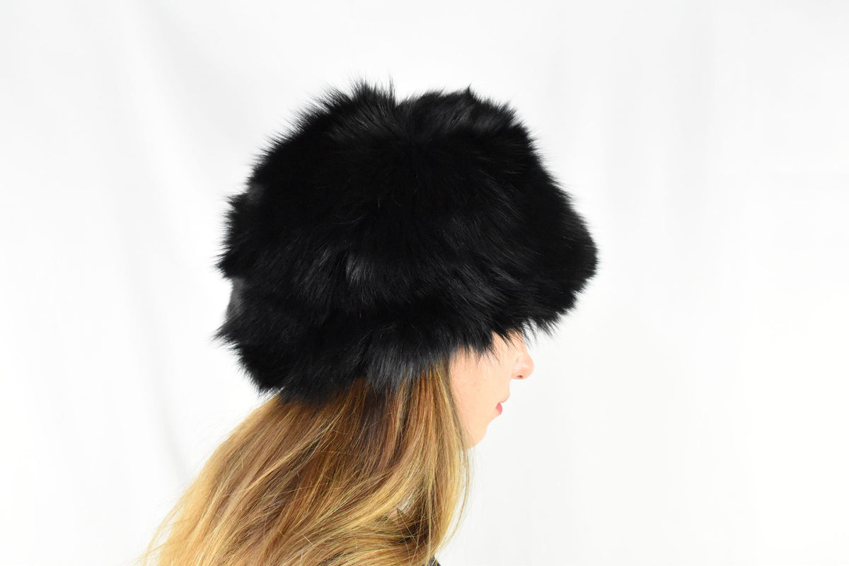 Fox Fur Hat  | Black Fox   Hat For Women , Gift For Women , Fur Hat ,  Fur Cap , Russian Fur Hat