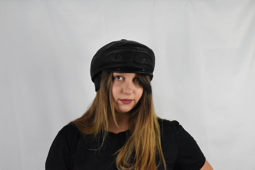 Leather Cabby Hat | Leather Newsboy cap | Unisex Cabby Hat | Cabby Hat  For Women - Men | Flat Hat Cabby Cap | Best Friend Gift | Men Gift