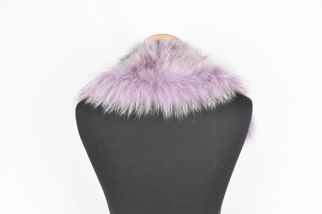 Fur Collar, Fox Collar, Detachable Fox Fur Collar, Special Gift For Her , Lilac Color  Fur Collar