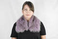 Fur Collar, Fox Collar, Detachable Fox Fur Collar, Special Gift For Her , Lilac Color  Fur Collar