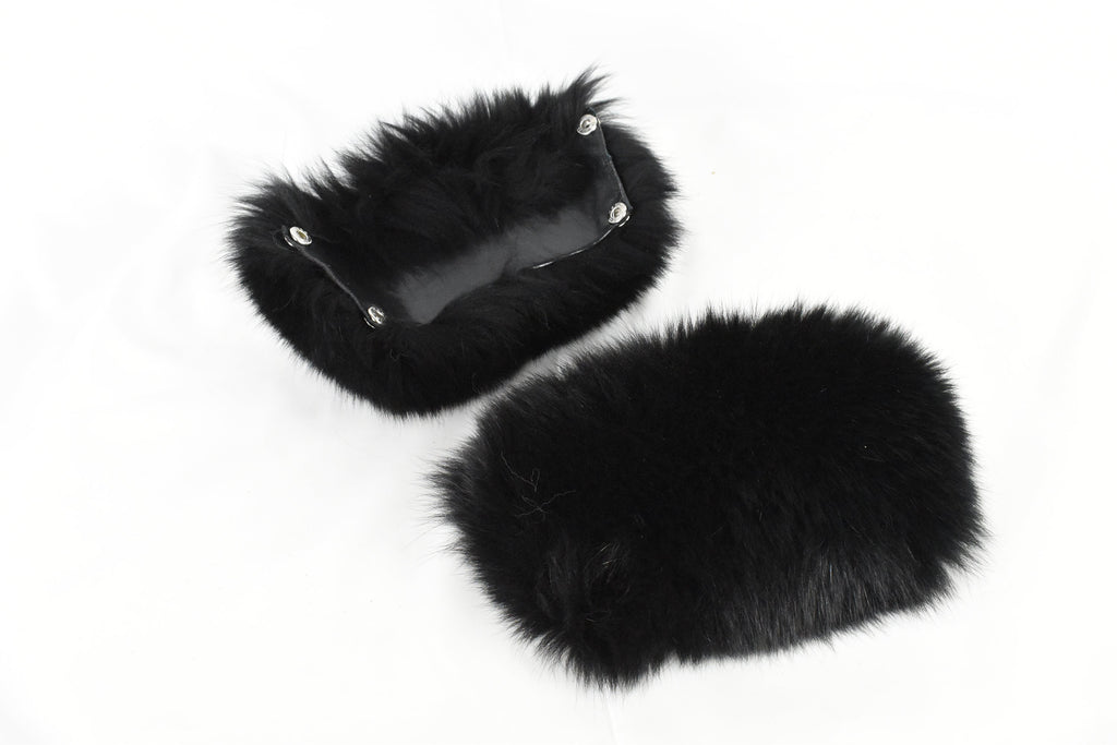 Fur Slides | Black Fox Fur Slides | Fur  Slippers |  Fox Fur slippers | Women Fur slides | Fur Flip Flops | Gift For Her