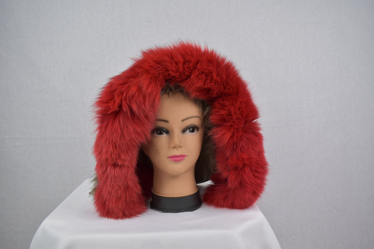 Fur Trim For Hood | Fox Fur Trim | Red Fur Collar Scarf | Best Friend Gift