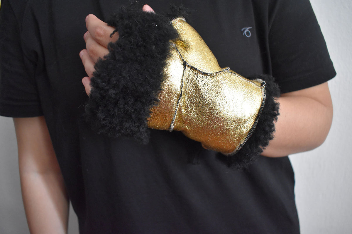Gift For Her | Fingerless Gloves Made with Sheepskin Leather | Combining Style with Practicality | Made in Greece