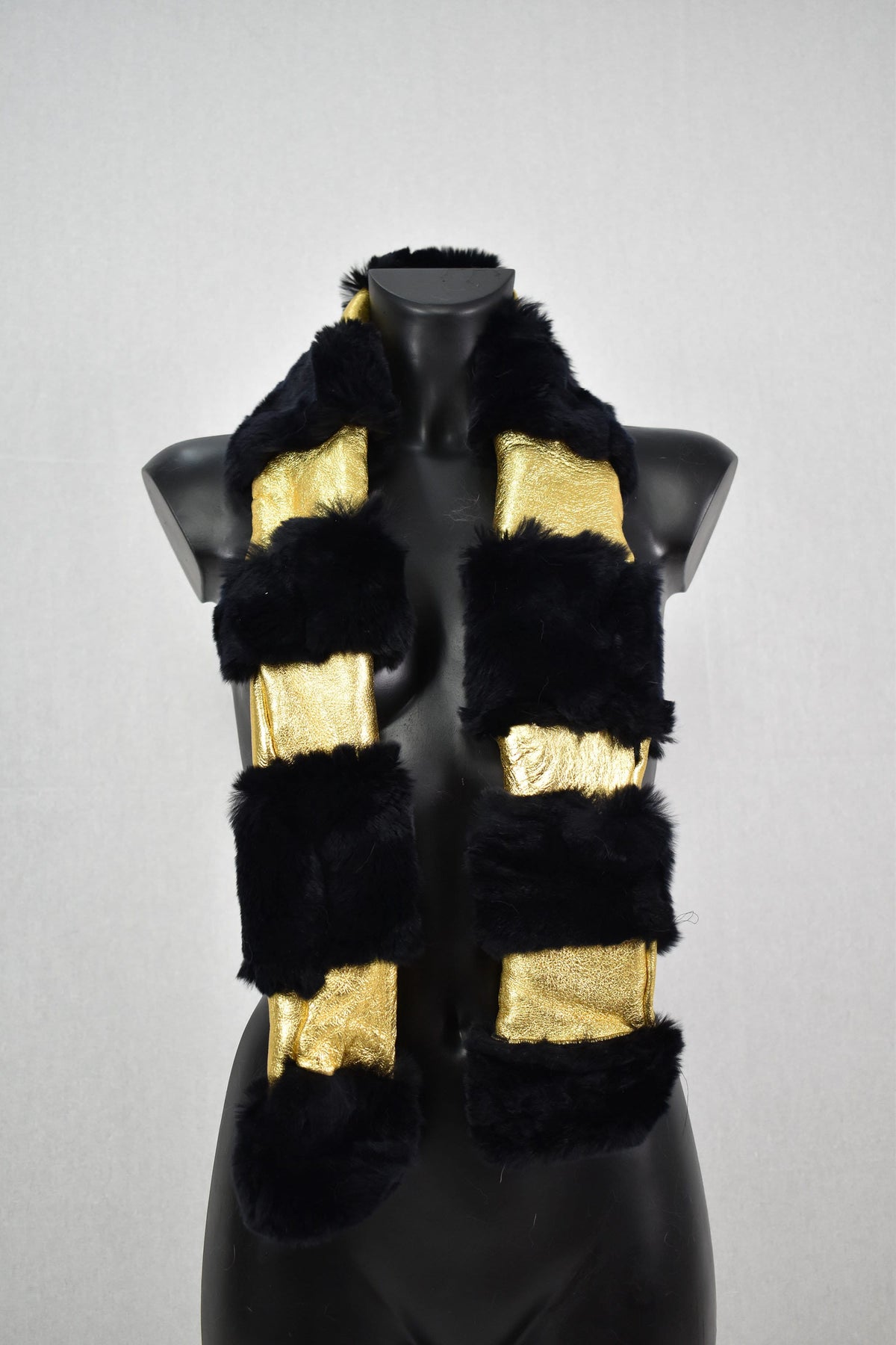 Gold sheepskin Scarf | Fur Scarf For Women | Winter Scarf Gift For Her | Fur Shawl | Wraps and Scarves