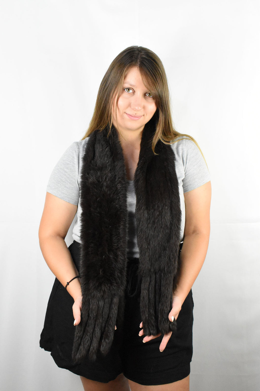 Real Fur Scarf | Rabbit Shawl | women Fur Scarf |