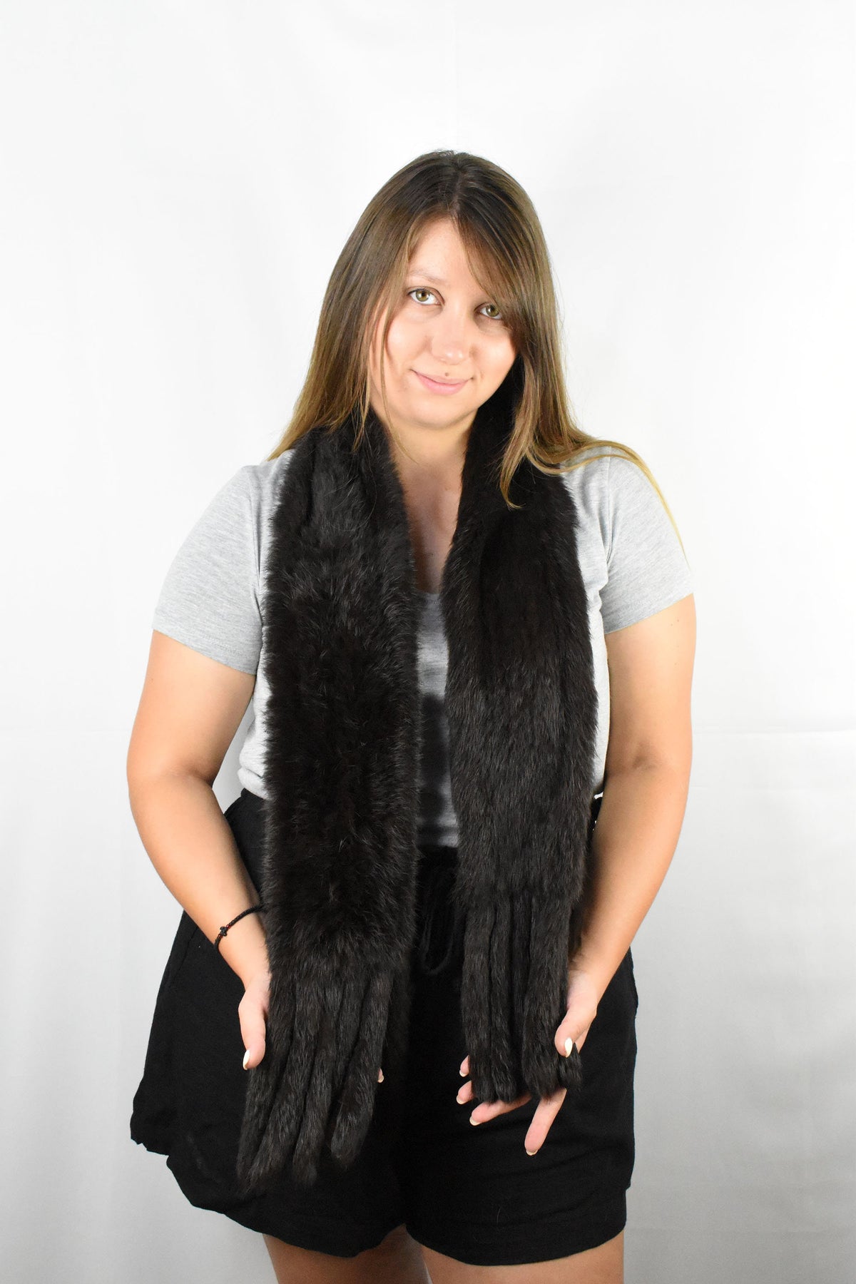 Real Fur Scarf | Rabbit Shawl | women Fur Scarf |