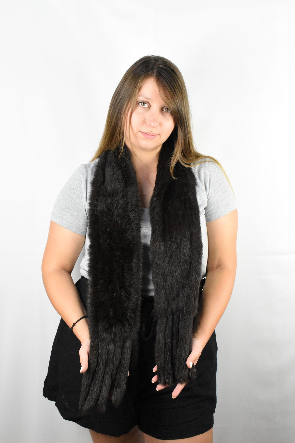 Real Fur Scarf | Rabbit Shawl | women Fur Scarf |