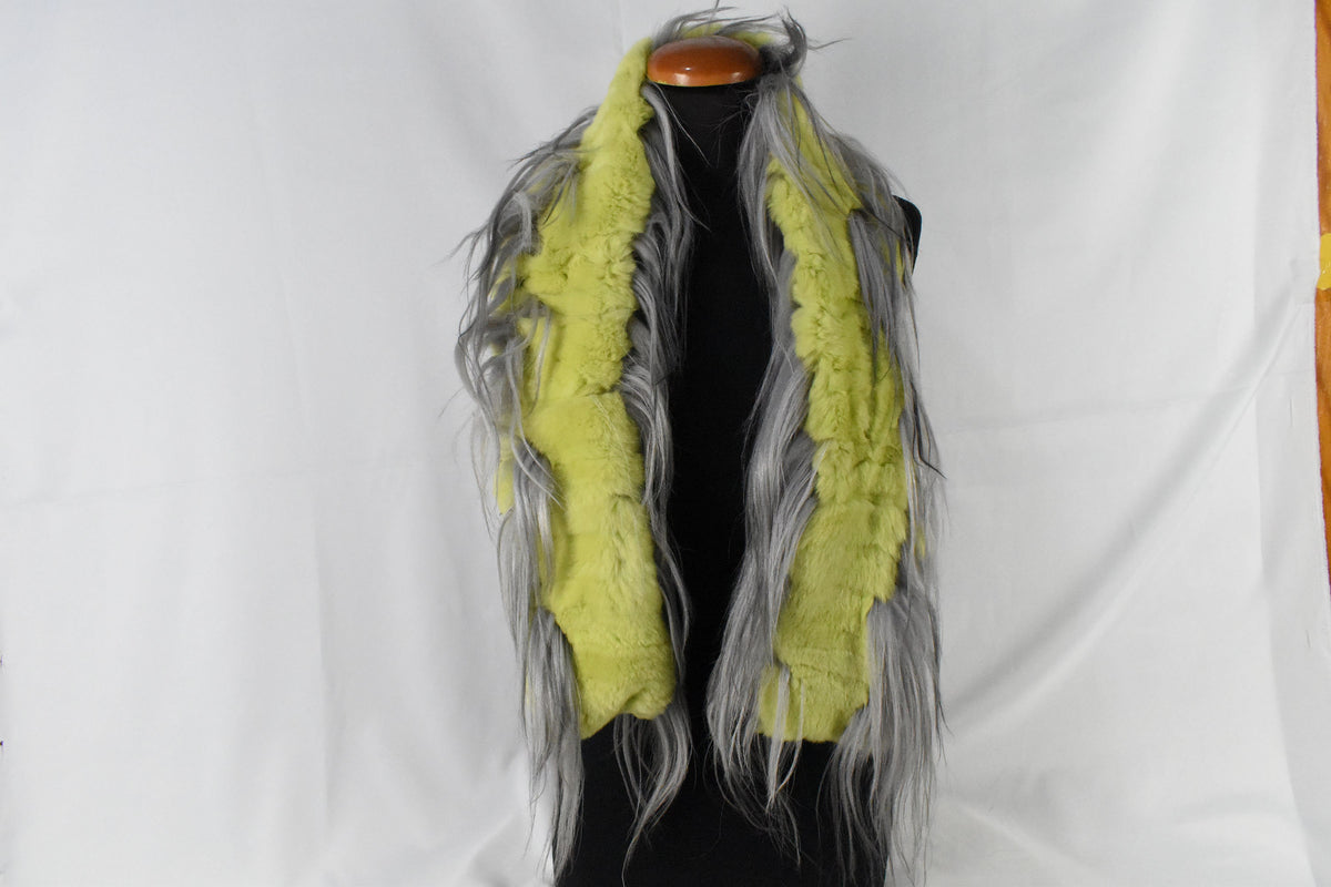 Fur Scarf Made Of Rex rabbit And Goat Fur | Fur Shawl | Real Fur Scarf | Warm Scarf For Winter