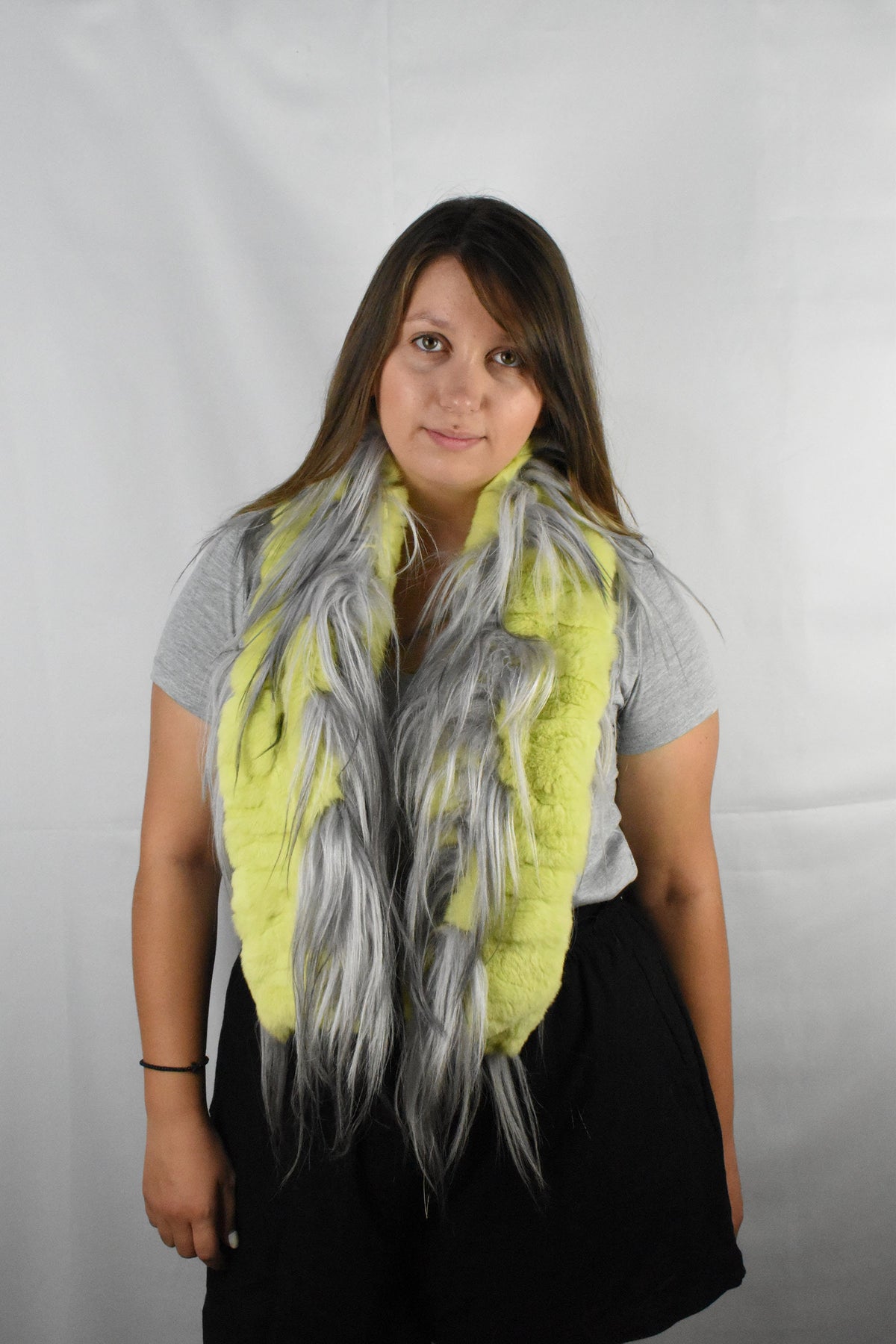 Fur Scarf Made Of Rex rabbit And Goat Fur | Fur Shawl | Real Fur Scarf | Warm Scarf For Winter