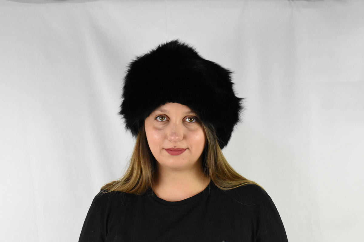 Fox Fur Hat  | Black Fox   Hat For Women , Gift For Women , Fur Hat ,  Fur Cap , Russian Fur Hat
