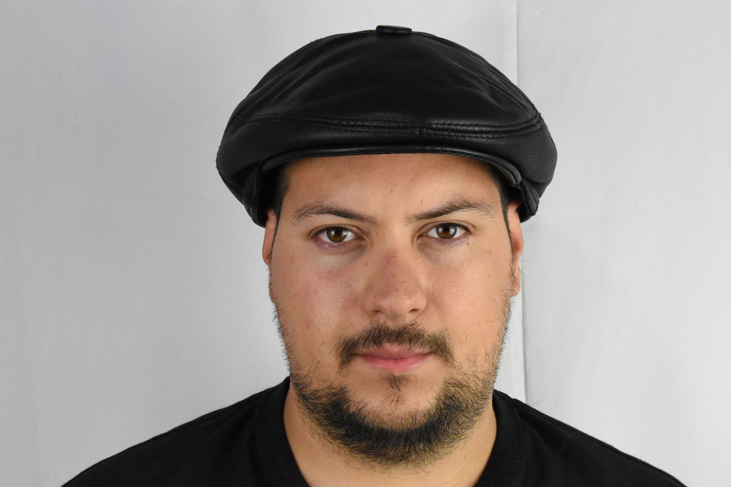 Leather Cabby Hat | Leather Newsboy cap | Unisex Cabby Hat | Cabby Hat  For Women - Men | Flat Hat Cabby Cap | Best Friend Gift | Men Gift