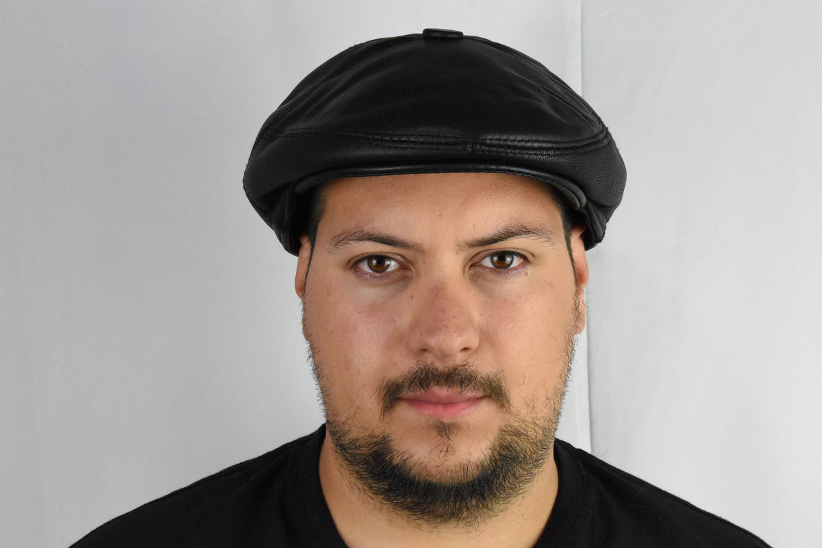 Leather Cabby Hat | Leather Newsboy cap | Unisex Cabby Hat | Cabby Hat  For Women - Men | Flat Hat Cabby Cap | Best Friend Gift | Men Gift