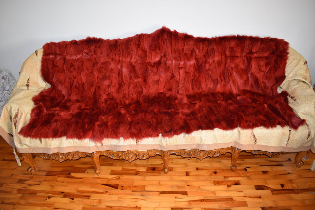 Red Fox Fur Blanket: Luxury Velvet Lined Throw, Home Decor