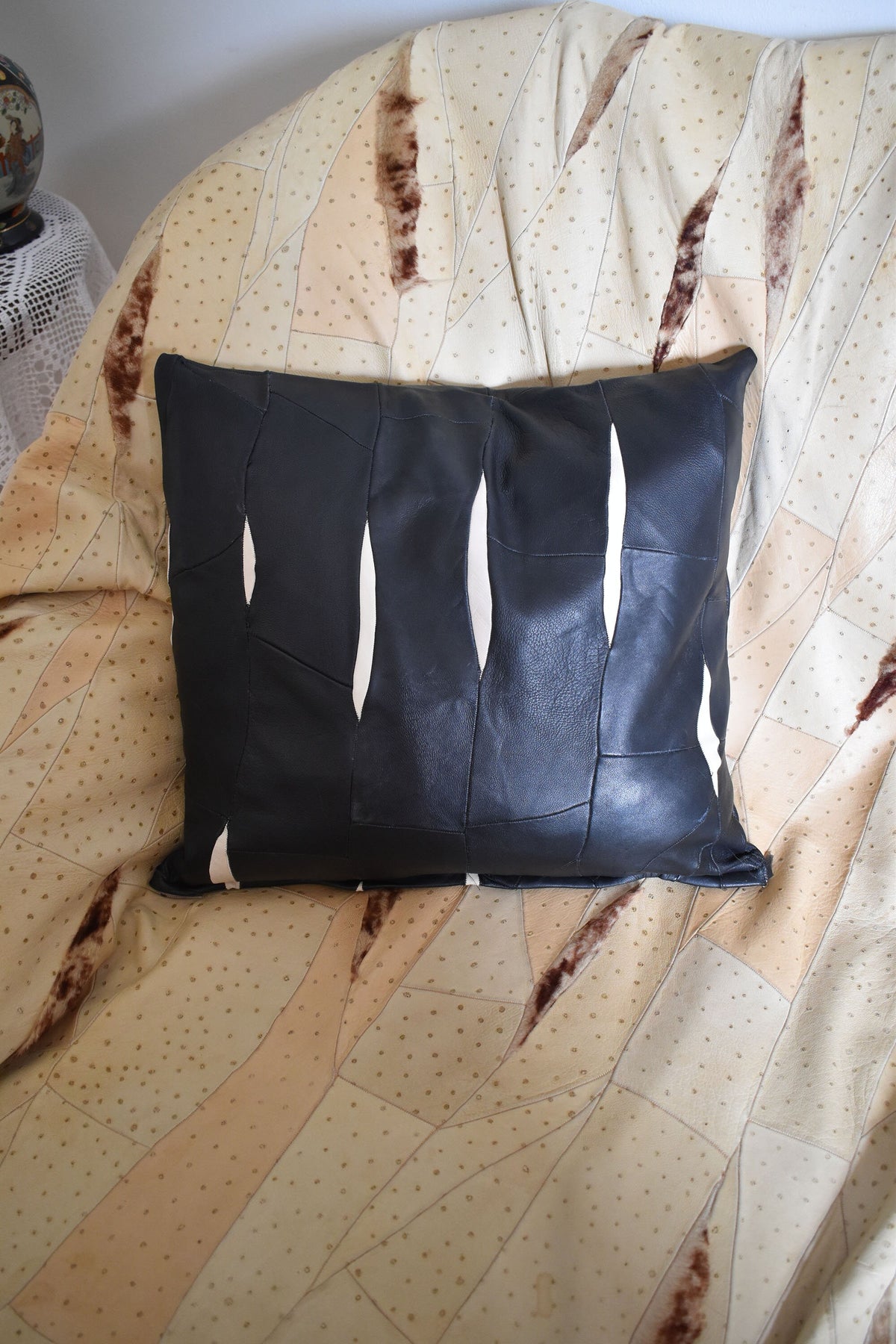 Leather Pillow Case | Pillow Covers | Real Natural Leather Pillow | Home Decor | Square leather pillow for home | Decorative Pillow