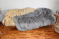 Luxury Fox Fur blanket,Gray Fur Throw , Top Quality Bedspread , Ideal for your home deco
