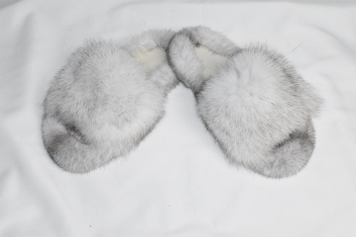 Mink & Fox Fur Slides: Luxury Fluffy Slippers