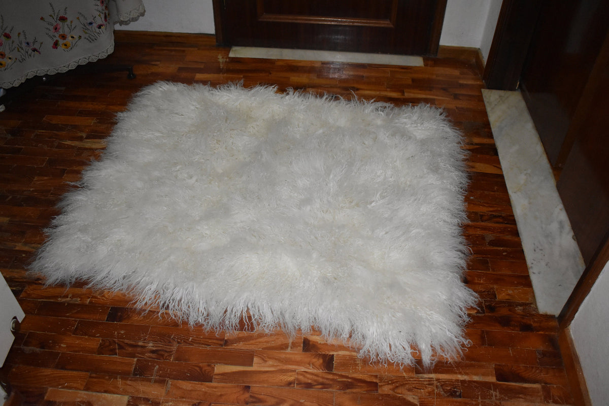 Tibet Lamb Fur Blanket | White tibet Lamp  Fur Throw | Fur Sofa Throw | Home Decor | Fur Accessories