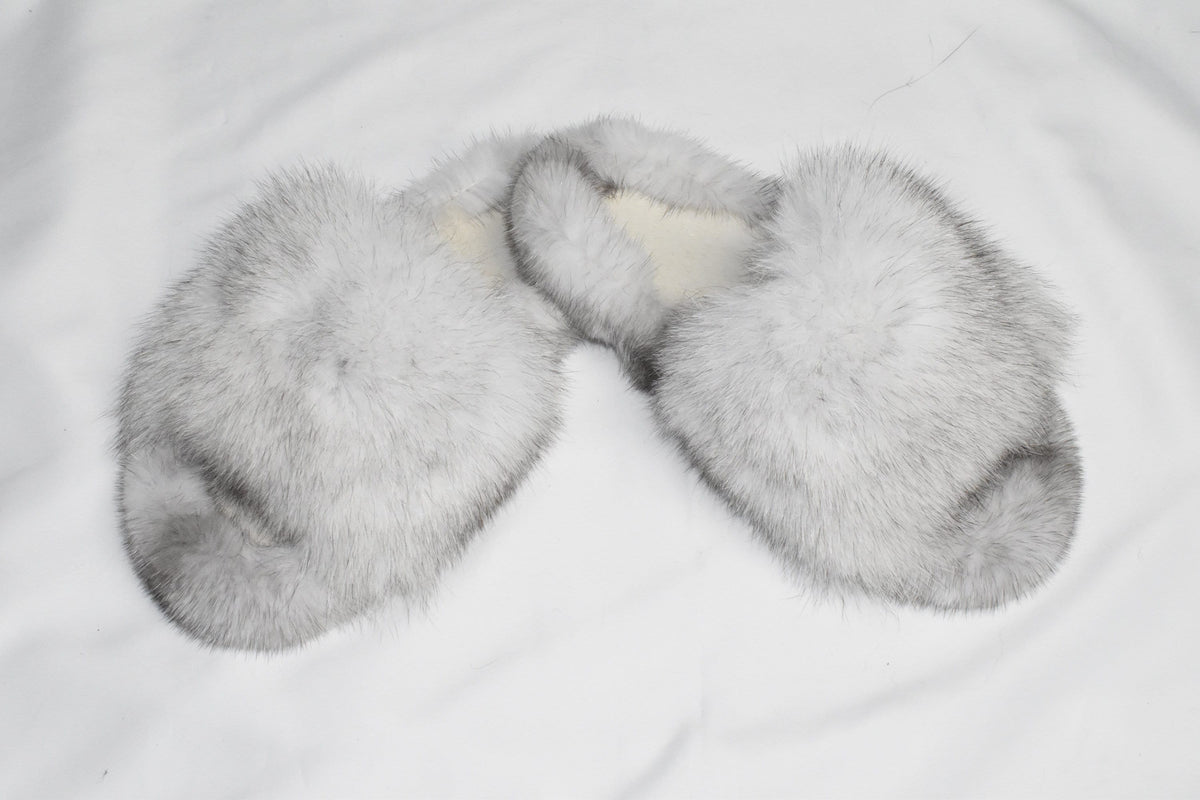 Mink & Fox Fur Slides: Luxury Fluffy Slippers