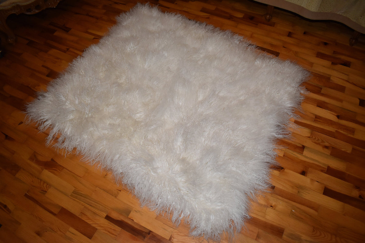 Tibet Lamb Fur Blanket | White tibet Lamp  Fur Throw | Fur Sofa Throw | Home Decor | Fur Accessories