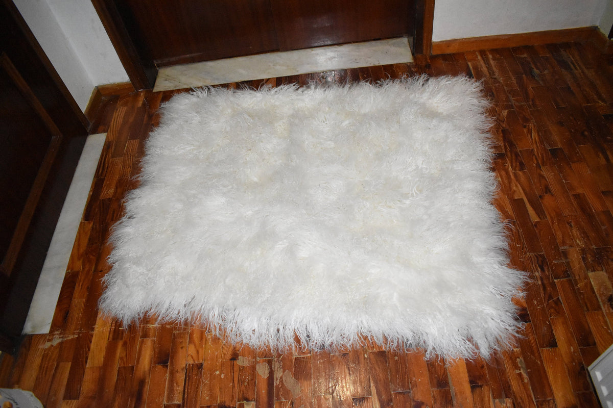 Tibet Lamb Fur Blanket | White tibet Lamp  Fur Throw | Fur Sofa Throw | Home Decor | Fur Accessories
