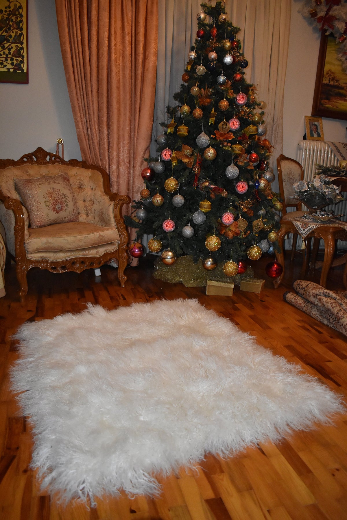 Tibet Lamb Fur Blanket | White tibet Lamp  Fur Throw | Fur Sofa Throw | Home Decor | Fur Accessories