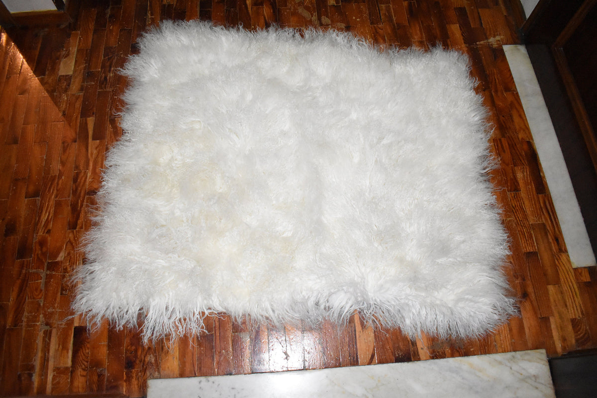 Tibet Lamb Fur Blanket | White tibet Lamp  Fur Throw | Fur Sofa Throw | Home Decor | Fur Accessories