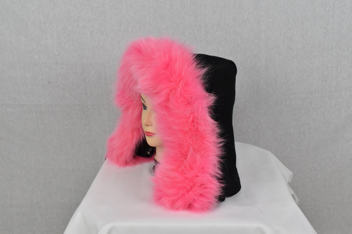 Fox Fur Trim For hood | Detachable Fur Trim | Pink Fur For Hood |  Fur collar  | Hood Trim detachable | DIY Hood Fur Trim