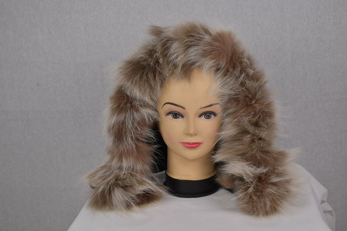 Detachable Fur Trim | Fox Fur Trim For hood | Beige Fur For Hood |  Fur collar  | Hood Trim detachable | DIY Hood Fur Trim