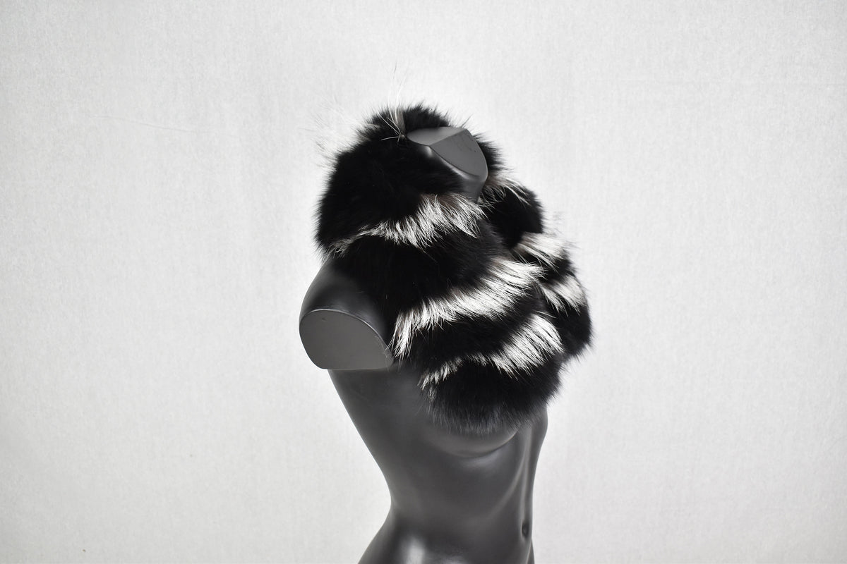 Natural Black Fox Fur collar , Winter Fur Collar Coat , Fur Collar and scarves, Detachable Small Fur Collar,Fur Accessories