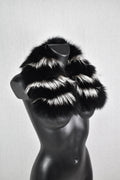 Natural Black Fox Fur collar , Winter Fur Collar Coat , Fur Collar and scarves, Detachable Small Fur Collar,Fur Accessories