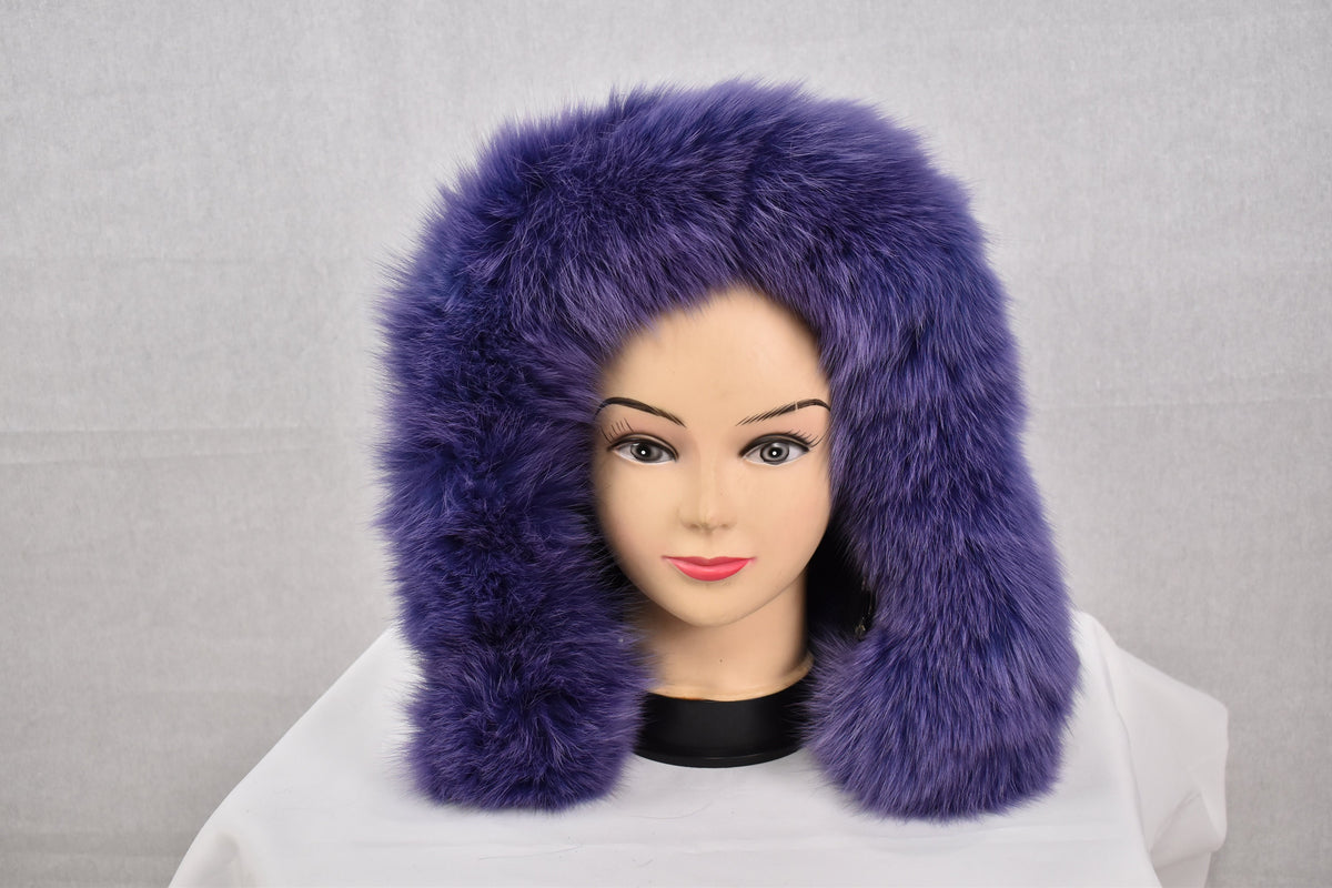 Fur Stipe  For Hood | Detachable Fur Trim For Hood | Fox Fur Collar |  Fur Scarf | Fur For Parka |Royal Purple Fur Stripe