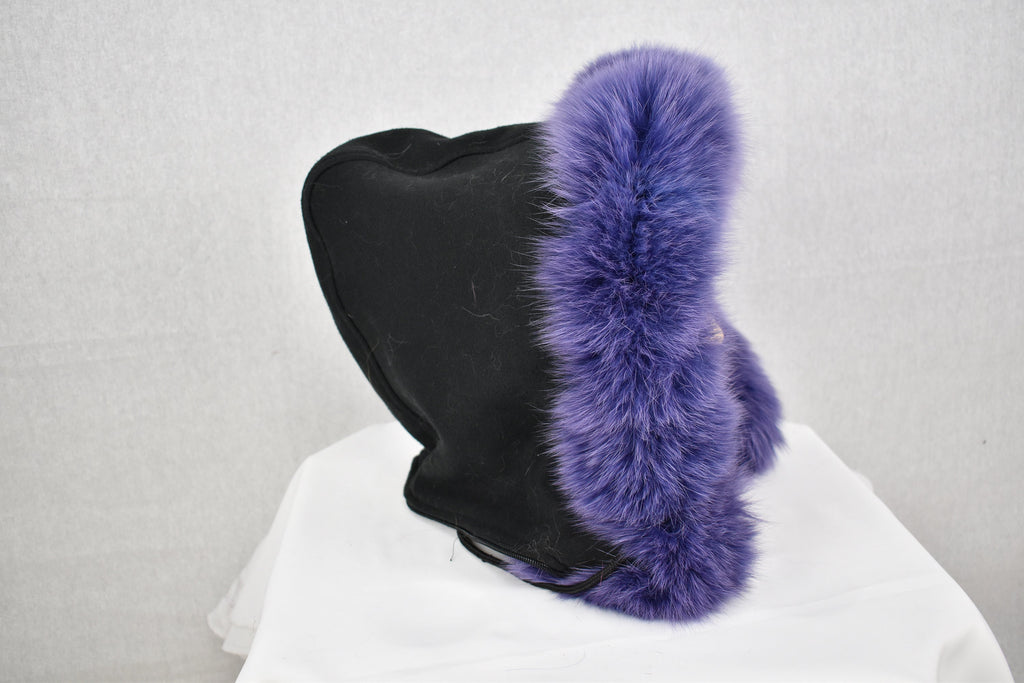 Fur Stipe  For Hood | Detachable Fur Trim For Hood | Fox Fur Collar |  Fur Scarf | Fur For Parka |Royal Purple Fur Stripe
