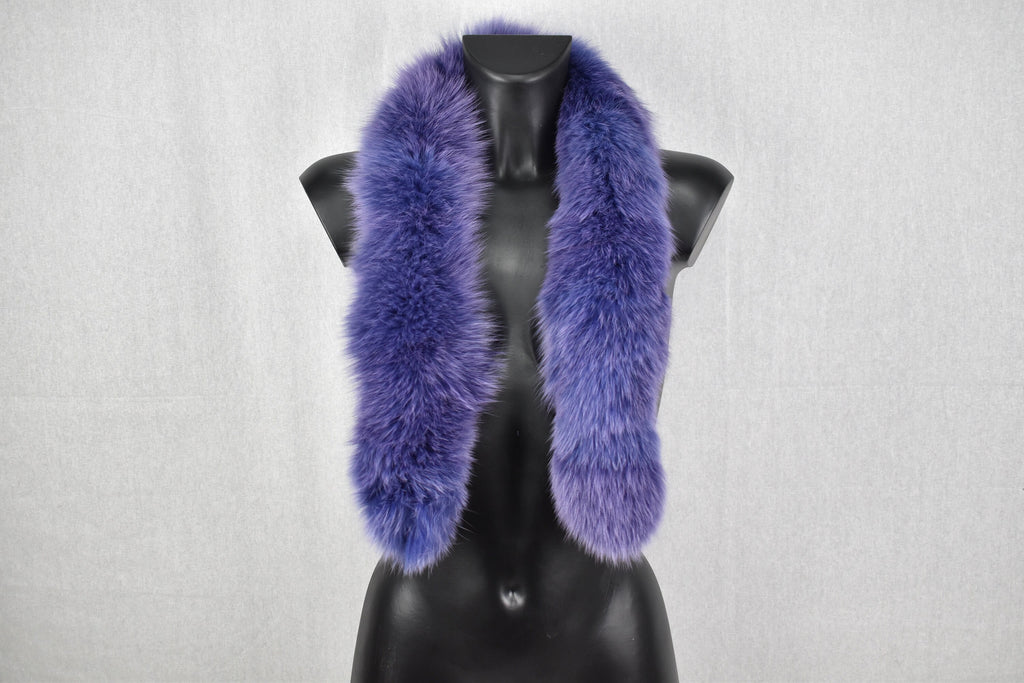 Fur Stipe  For Hood | Detachable Fur Trim For Hood | Fox Fur Collar |  Fur Scarf | Fur For Parka |Royal Purple Fur Stripe