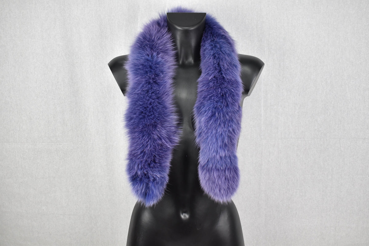 Fur Stipe  For Hood | Detachable Fur Trim For Hood | Fox Fur Collar |  Fur Scarf | Fur For Parka |Royal Purple Fur Stripe