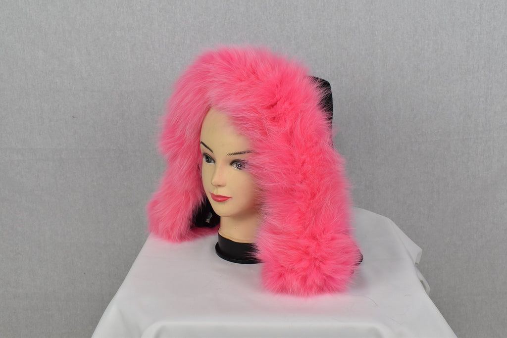Fox Fur Trim For hood | Detachable Fur Trim | Pink Fur For Hood |  Fur collar  | Hood Trim detachable | DIY Hood Fur Trim