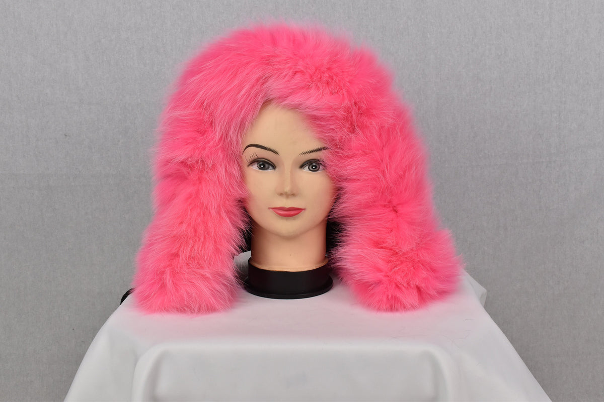 Fox Fur Trim For hood | Detachable Fur Trim | Pink Fur For Hood |  Fur collar  | Hood Trim detachable | DIY Hood Fur Trim