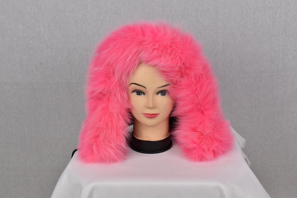 Fox Fur Trim For hood | Detachable Fur Trim | Pink Fur For Hood |  Fur collar  | Hood Trim detachable | DIY Hood Fur Trim