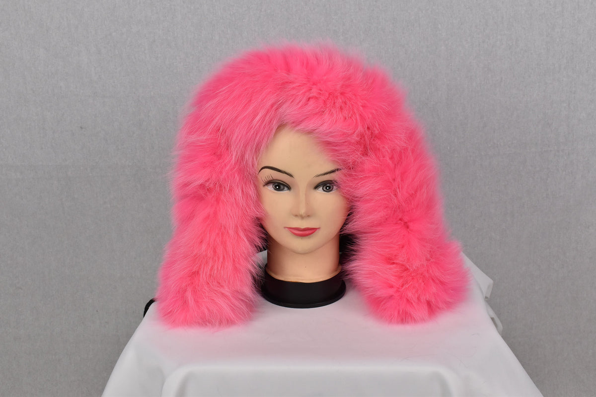 Fox Fur Trim For hood | Detachable Fur Trim | Pink Fur For Hood |  Fur collar  | Hood Trim detachable | DIY Hood Fur Trim