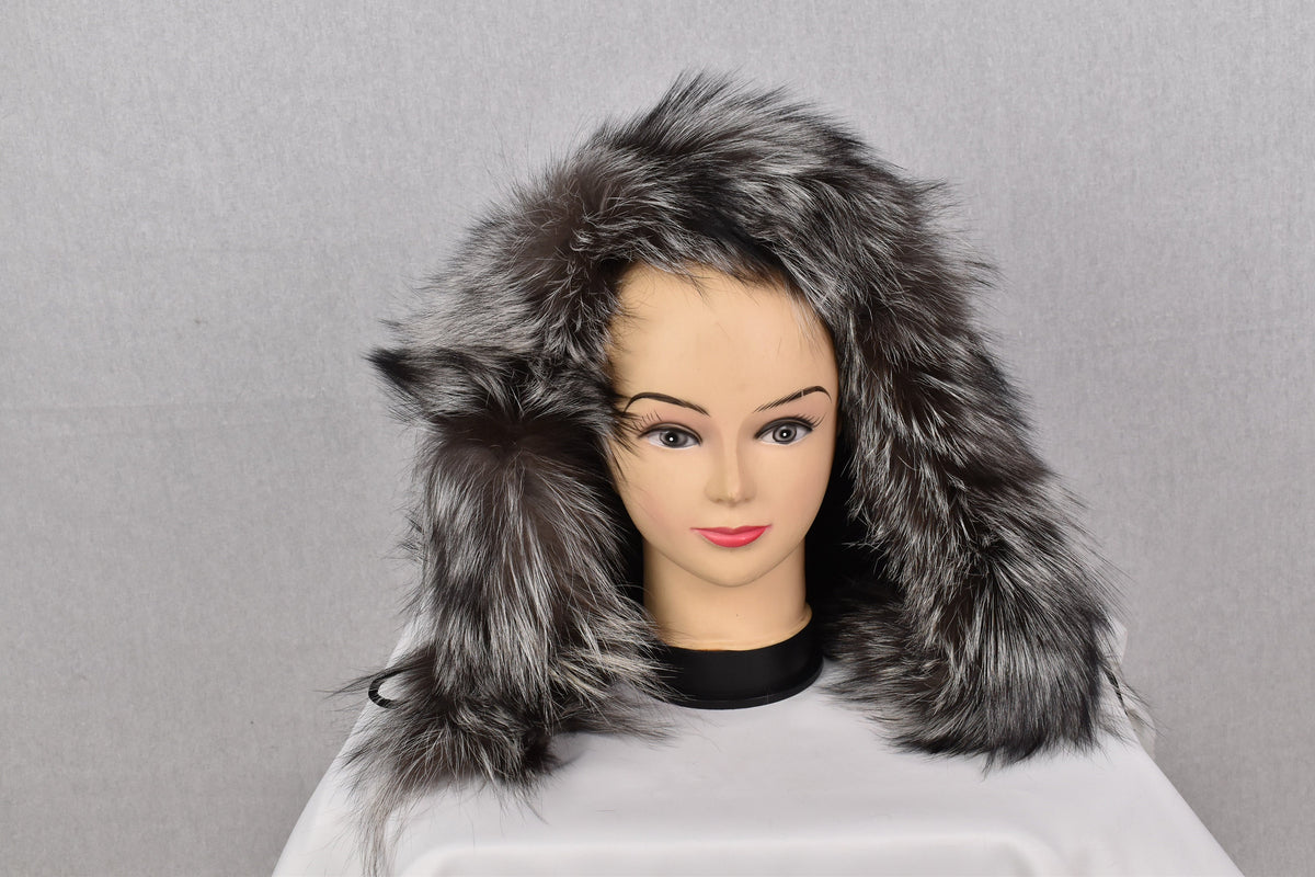 Fox Fur Trim For hood | Detachable Fur Trim | Silver Fur For Hood |  Fur collar  | Hood Trim detachable | DIY Hood Fur Trim