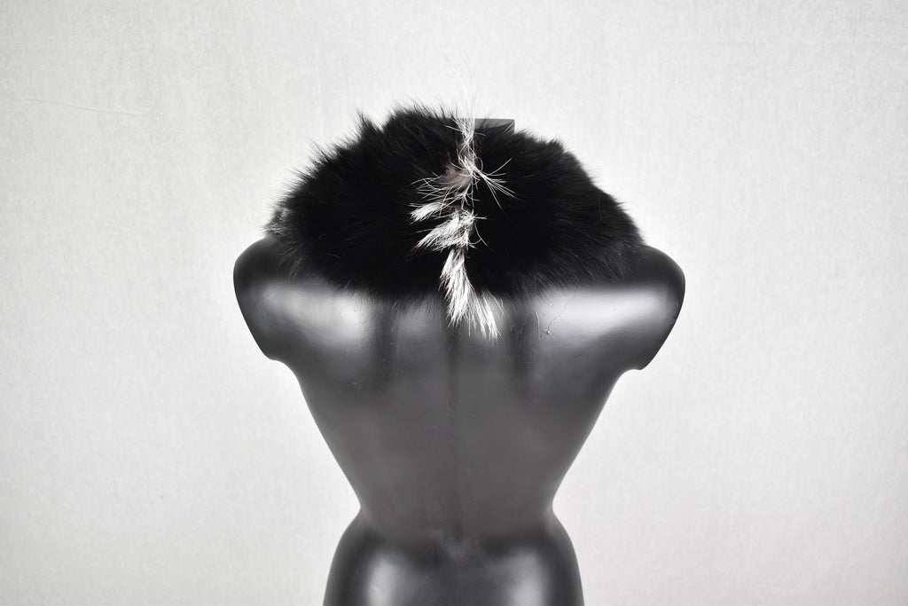 Natural Black Fox Fur collar , Winter Fur Collar Coat , Fur Collar and scarves, Detachable Small Fur Collar,Fur Accessories
