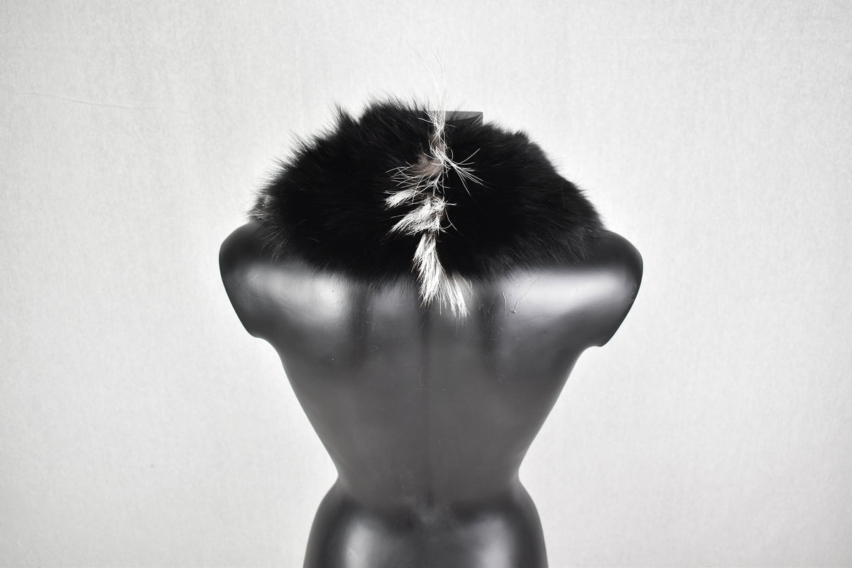 Natural Black Fox Fur collar , Winter Fur Collar Coat , Fur Collar and scarves, Detachable Small Fur Collar,Fur Accessories