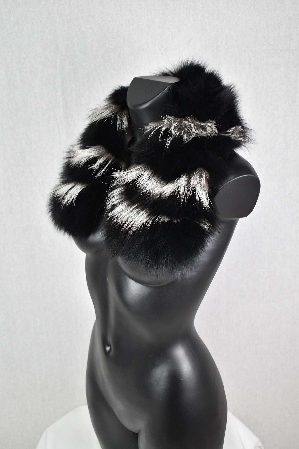 Natural Black Fox Fur collar , Winter Fur Collar Coat , Fur Collar and scarves, Detachable Small Fur Collar,Fur Accessories
