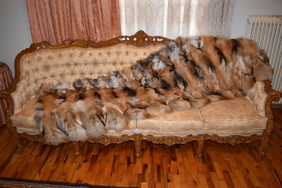 Fox Fur Throw Blanket | Fox Fur Blanket | Fox Fur Skin Plate | Natural Fur Blanket | Fur Throw |Fluffy Fur blanken Ideal For Your home decor