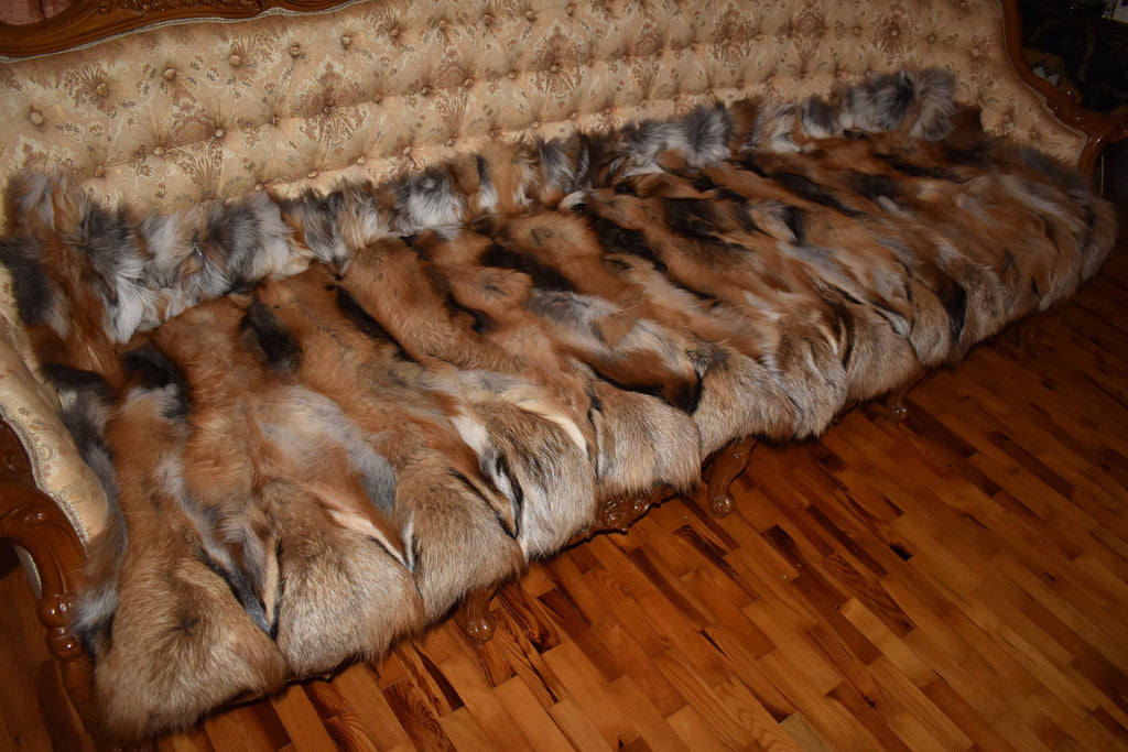 Fox Fur Throw Blanket | Fox Fur Blanket | Fox Fur Skin Plate | Natural Fur Blanket | Fur Throw |Fluffy Fur blanken Ideal For Your home decor