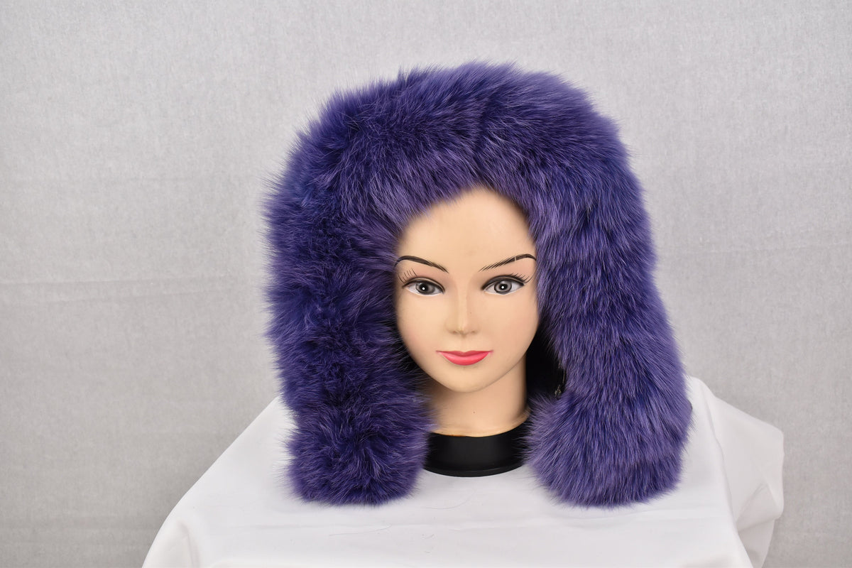 Fur Stipe  For Hood | Detachable Fur Trim For Hood | Fox Fur Collar |  Fur Scarf | Fur For Parka |Royal Purple Fur Stripe