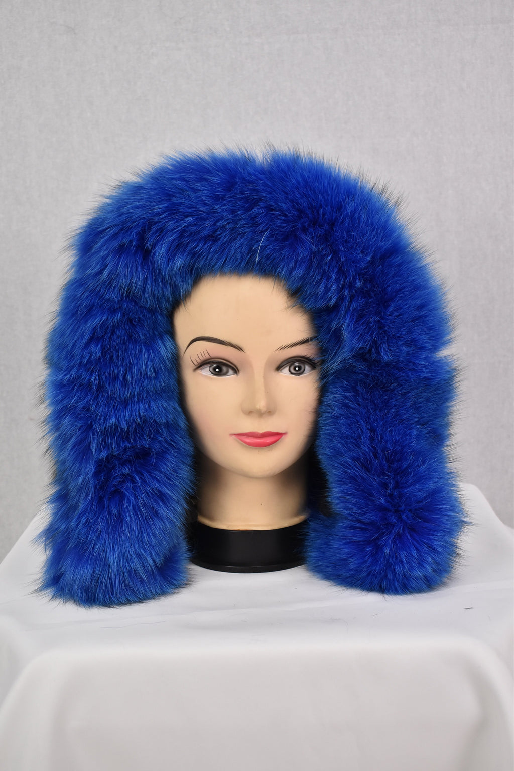 Detachable Fox  Fur Trim  For Parka | Fur Trim For hood | Royal blue Fur For Hood |  Fur collar  | Hood Trim detachable | DIY Hood Fur Trim