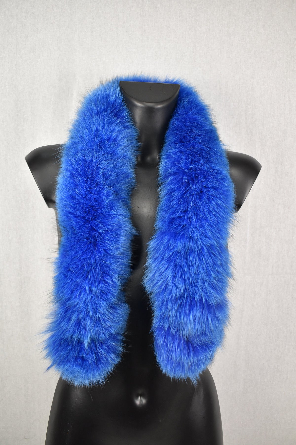 Detachable Fox  Fur Trim  For Parka | Fur Trim For hood | Royal blue Fur For Hood |  Fur collar  | Hood Trim detachable | DIY Hood Fur Trim